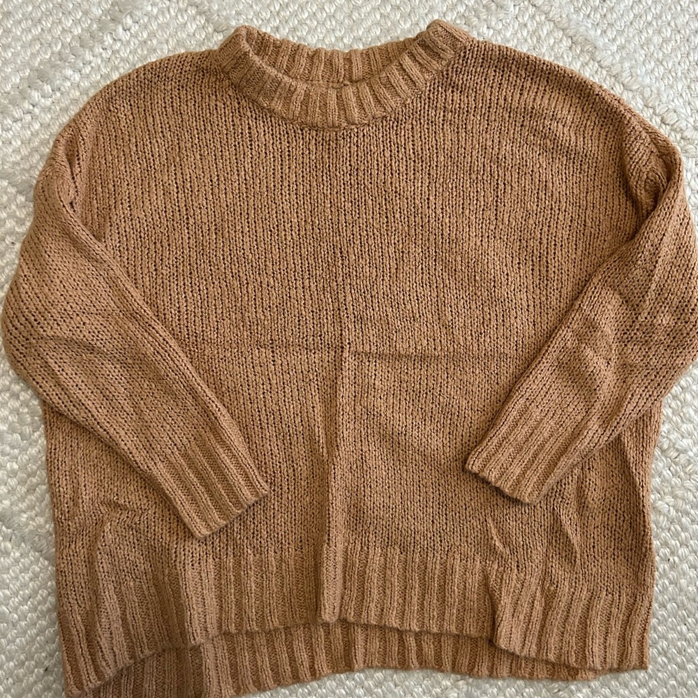 Aerie Warm Brown Crew Neck Sweater